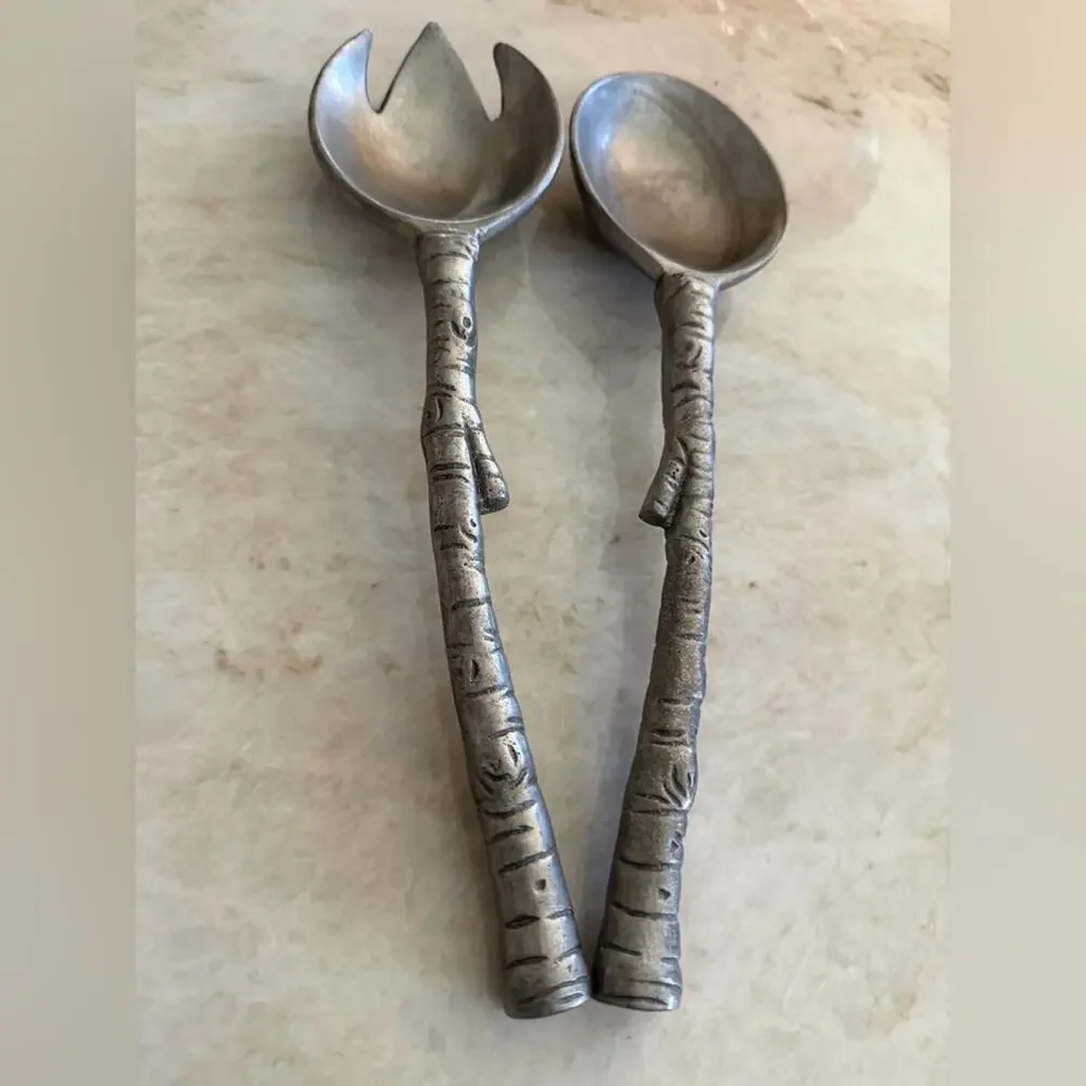 Arthur Court aluminum Tree Handle Salad Servers